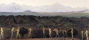 Davies Arthur Bowen Line of Mountaints oil painting